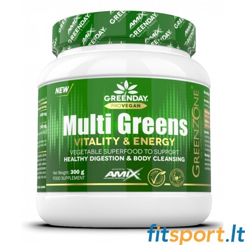 Amix™ GreenDay® MultiGreens Vitality & Energy 300g (apelsīnu garša) 